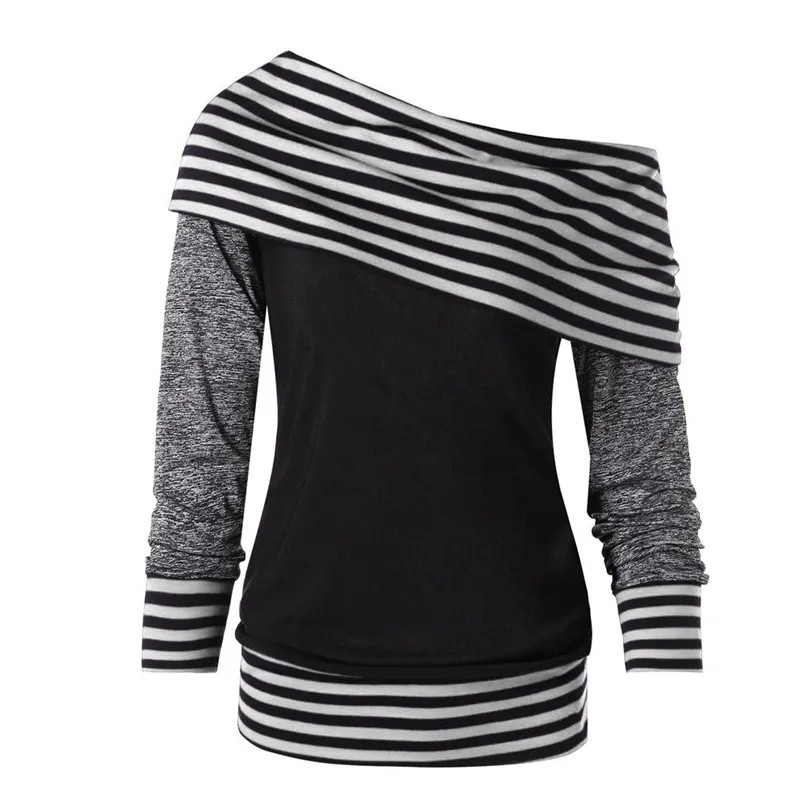 Футболки для бега женская блузка полосатый свитер строчка шарф воротник