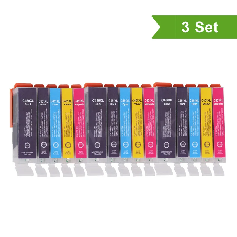 450XL 3Set Plavetink совместимый чернильный картридж для принтера Canon PGI-450 CLI-451 PGI450 PIXMA IP7240 MG5440 MG5540 MG6440 MG6640 MG5640 чернила для принтера - Цвет: 450XL 3Set