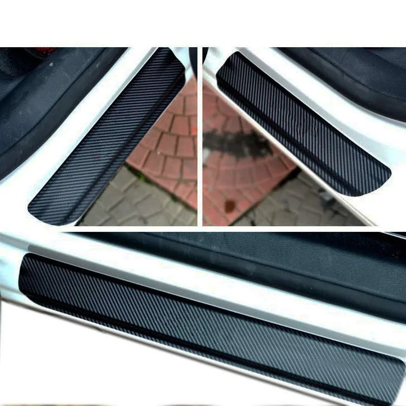 

4D Carbon Fiber Car Door Sill Sticker Anti Scratch None Slip Door Sill Guard Lnterior Scuff For Qashqai 07-13 Car Styling