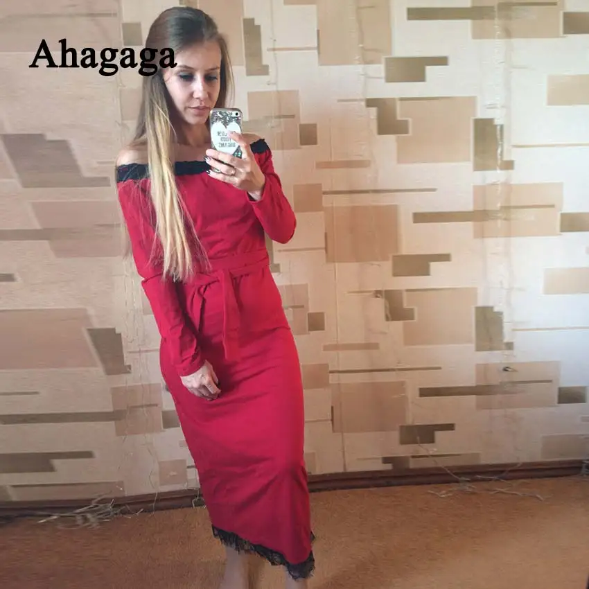 Женское кружевное платье-футляр Ahagaga повседневное облегающее платье с вырезом