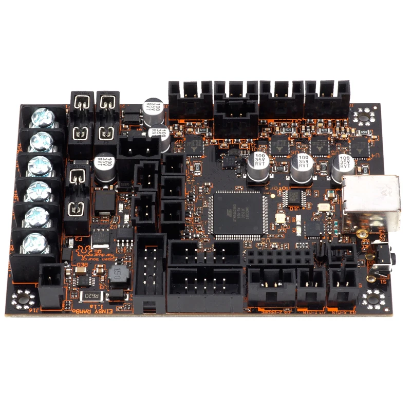 EinsyRambo 1.1a материнская плата для Prusa i3 MK3 с 4 шаговыми драйверами Trinamic TMC2130 SPI управление 4 Mosfet переключаемые выходы