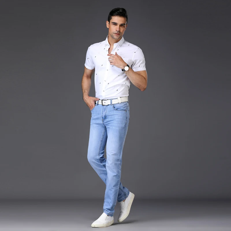 Мужские узкие джинсы SULEE Классические тонкие светильник для весны и осени| |