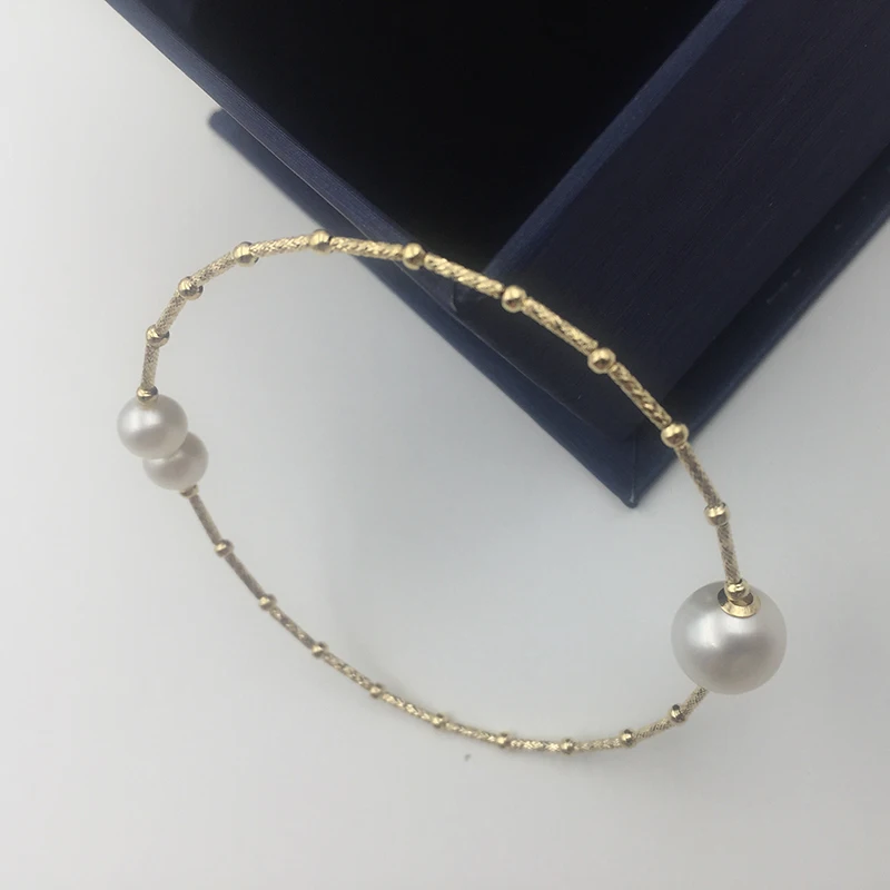 Женский браслет с натуральным жемчугом диаметром 55 мм и 9 10 мм|bracelet bangle for women|bracelet
