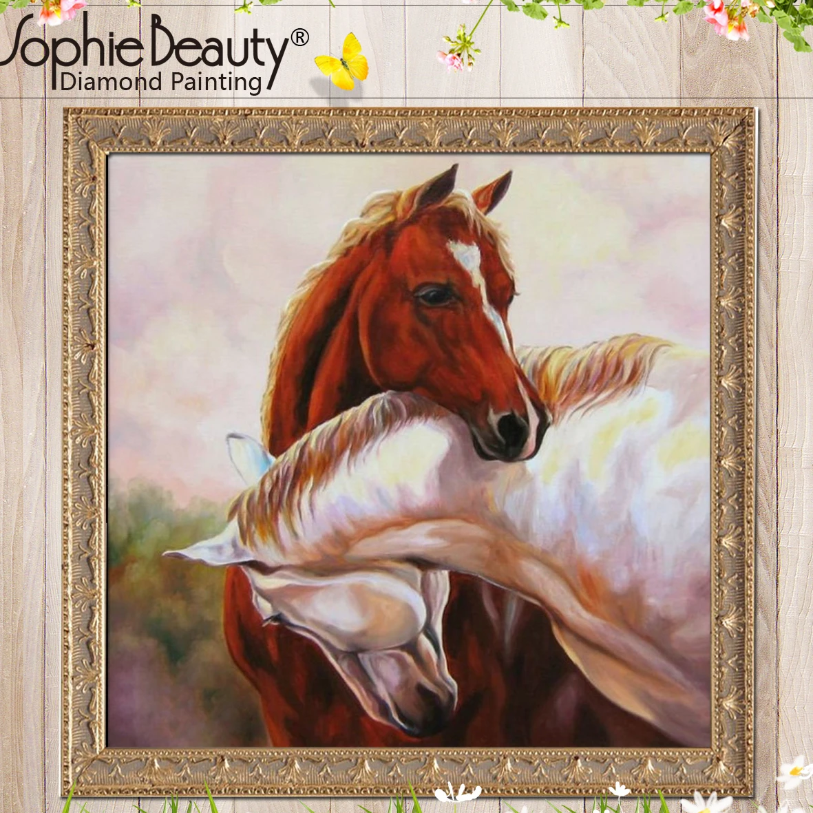 Diamond Painting Cross Stitch Handcraft Diy Round Mosaic Square Beaded Embroidery Beauty Animal Horse Love Crafts Arts | Дом и сад