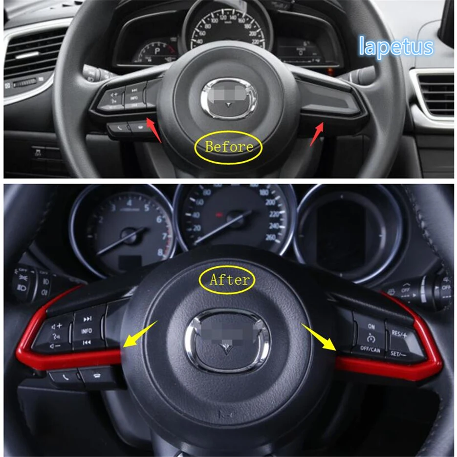 Lapetus декоративная рамка для рулевого колеса Накладка подходит Mazda 2 Demio 2015 2019 ABS