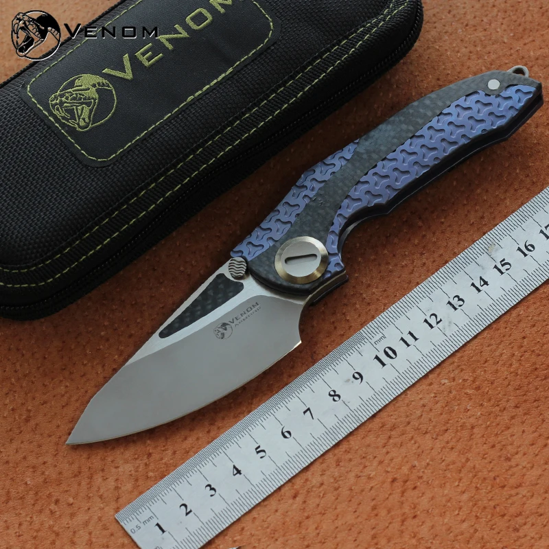 Складной нож VENOM M390 с титановым лезвием для кемпинга, охоты, выживания, карманный кухонный нож для фруктов, инструмент для повседневного использования, ножи