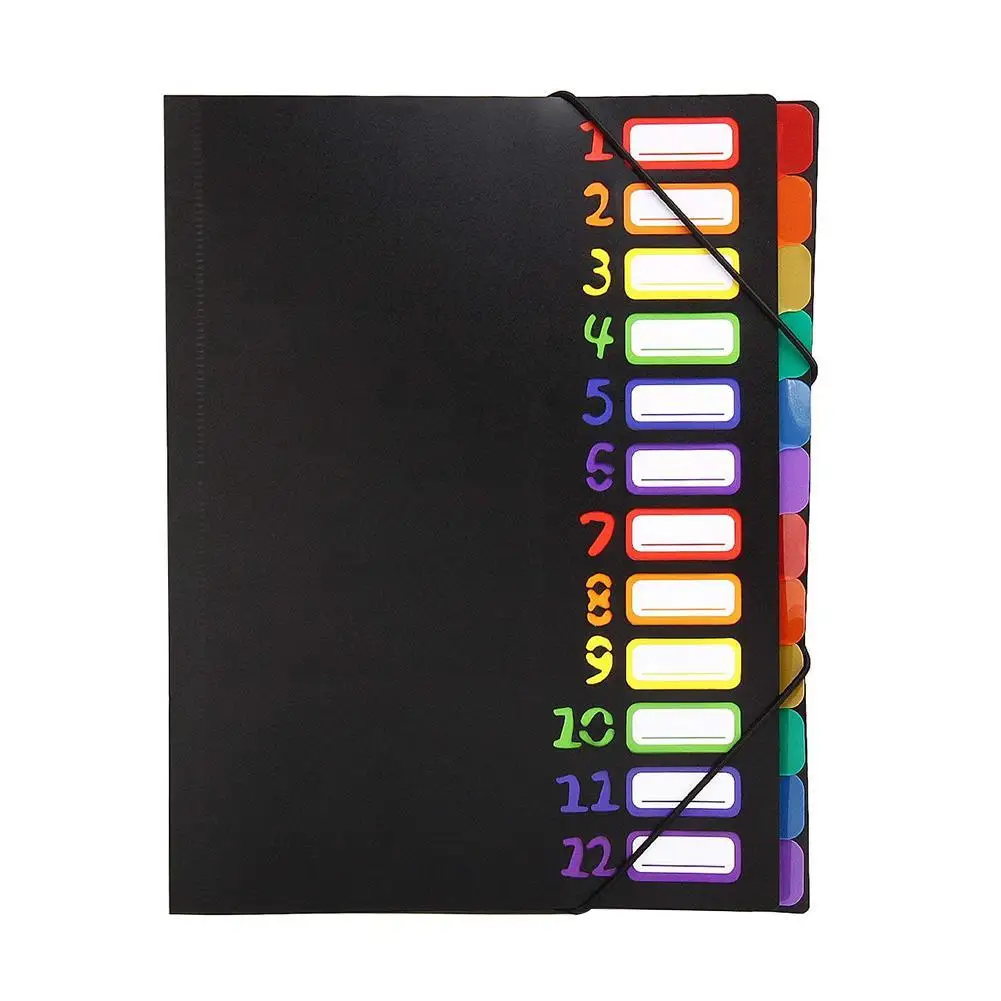New Listing Rainbow Multi-Page Classification Folder Holder Storage Bag Portfolio Office Learn Good Helper A4 PP File Folder