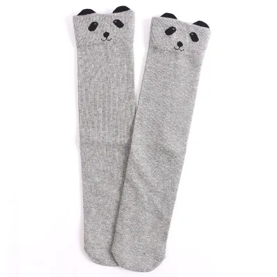 Grey bear Рекомендуем! Милые зимние Хлопковые гольфы выше колена с кошачьими ушками для детей от 3 до 9 лет, подарок - Цвет: Grey bear