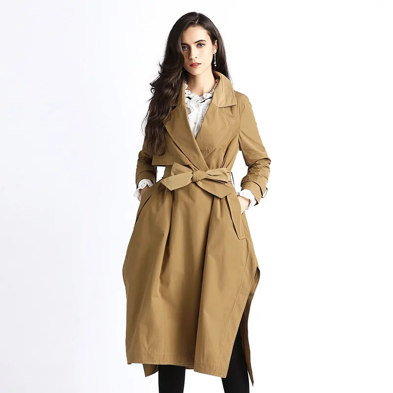 LANMREM 2018 Женский Осенний ремень неправильный лоскутный длинный рукав ветровка