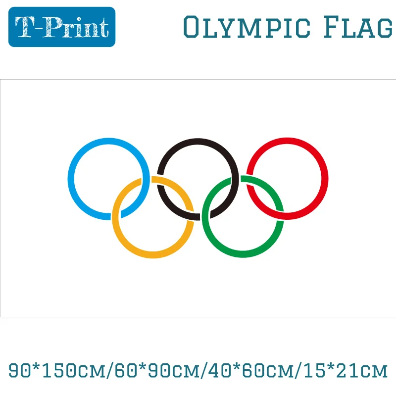 

90*150cm/60*90cm/40*60cm/15*21cm Olympic Flag 5x3FT Polyester Eyelets Banner Sign Rings Summer