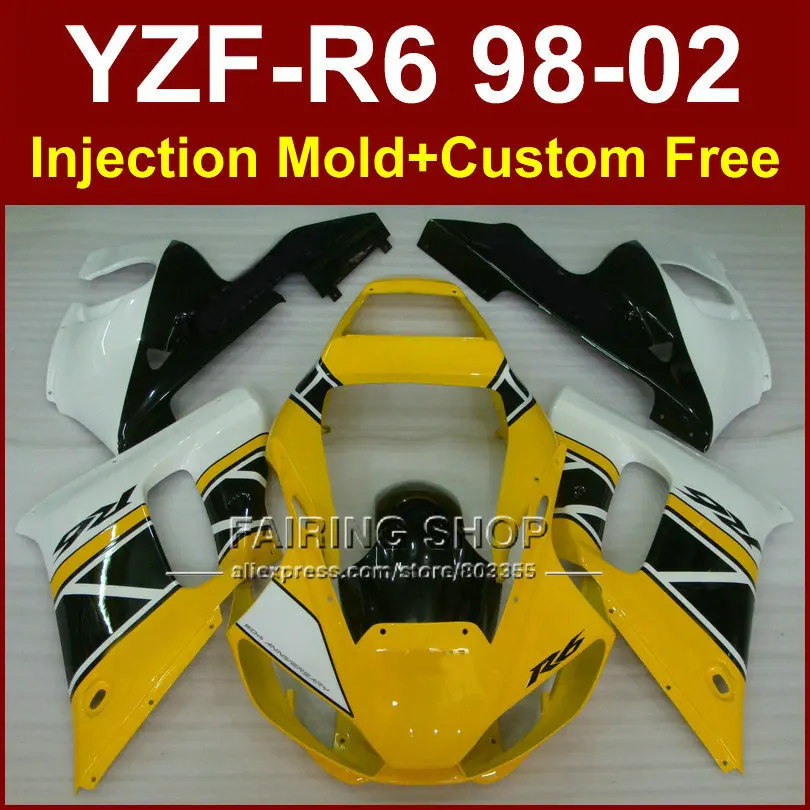 

DG7E комплекты обтекателей для YAMAHA YZFR6 1998 1999 2000 2001 2002 Обтекатели на заказ YZF R6 98-02 YZF1000 желтые части корпуса G7RG