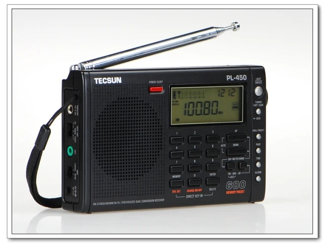 Free shipping Tecsun pl-450 portable fm LW MW SW radio Full Band shortwave Dual Conversion receiver tecsun | Электроника