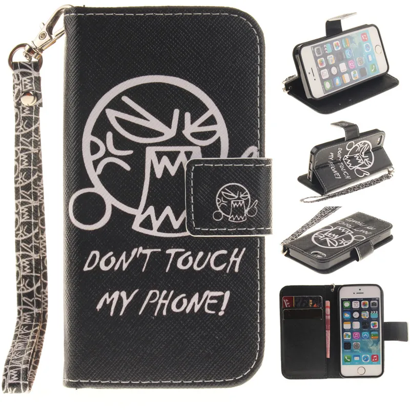 COATUNCLE чехол для телефона, чехол для Apple iPhone 5, 5S, SE, чехол для iPhone 5, чехол с собакой, совой, цветочным бумажником, откидной чехол, кожаный чехол