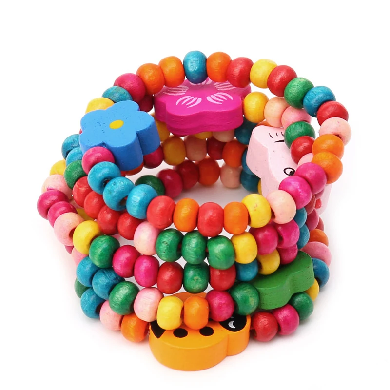 Браслеты детские деревянные эластичные с бусинами 5 шт.|elastic bead bracelet|bead braceletbracelet