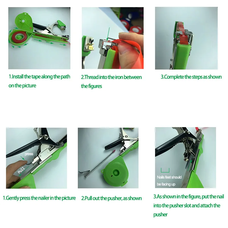 

Onnfang Hand Tying Machine Plant Garden Plant Tapetool Tapener Tape Set For Grape Tomato Cucumber Vegetable Staples Set