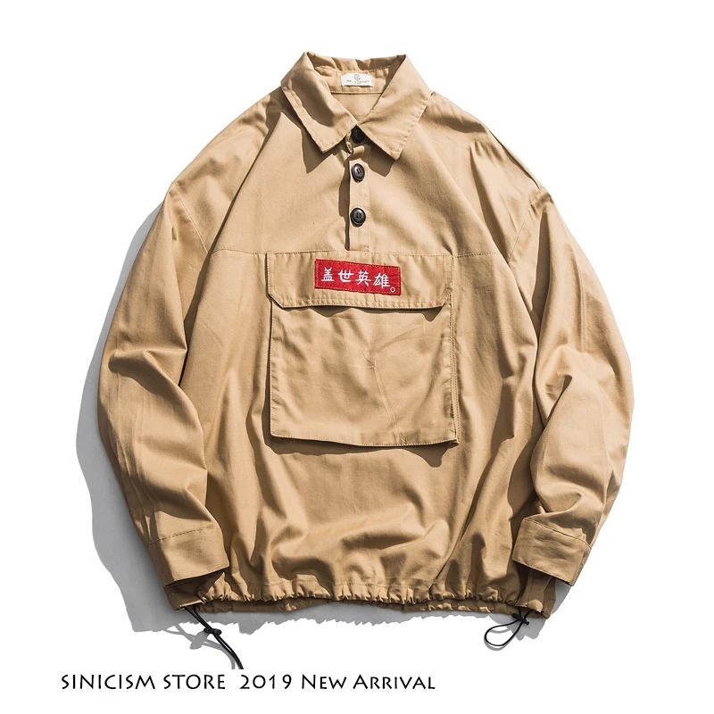 Sinicism магазин Весенняя мужская куртка 2019 Streewear хлопковые льняные свободные куртки