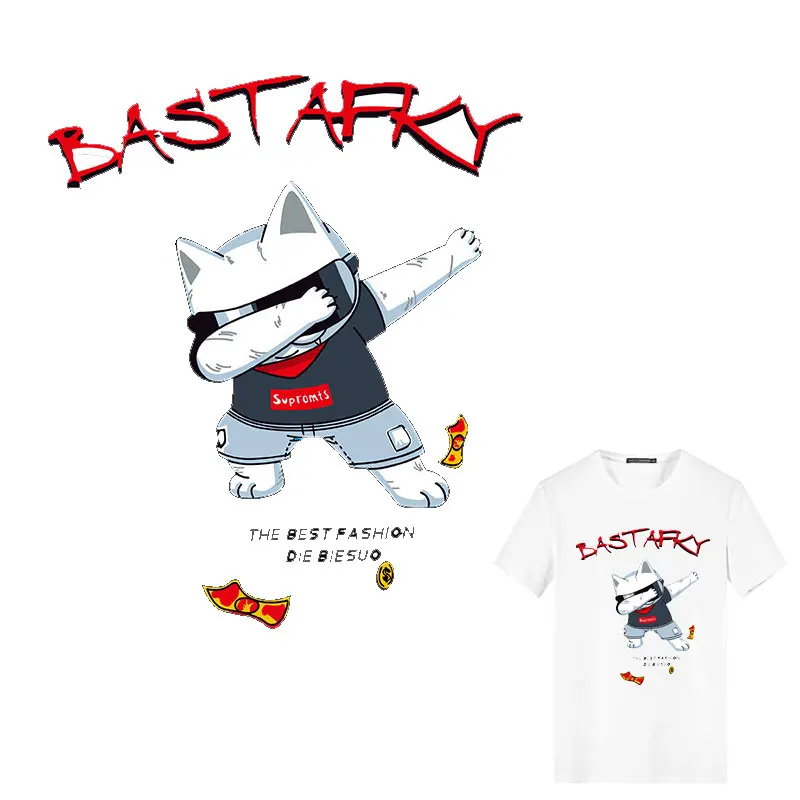 

cute big dog heat transfer fusible clothing stickers cat patches clothing applications decor badges hippie DIY tops print PVC E