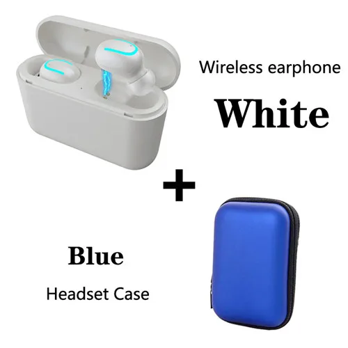 add blue bag Для Iphone Android Earpod Bluetooth 5,0 наушники стерео беспроводные наушники, 1500 мАч зарядная коробка Q32 наушники гарнитура PK i10 - Цвет: add blue bag