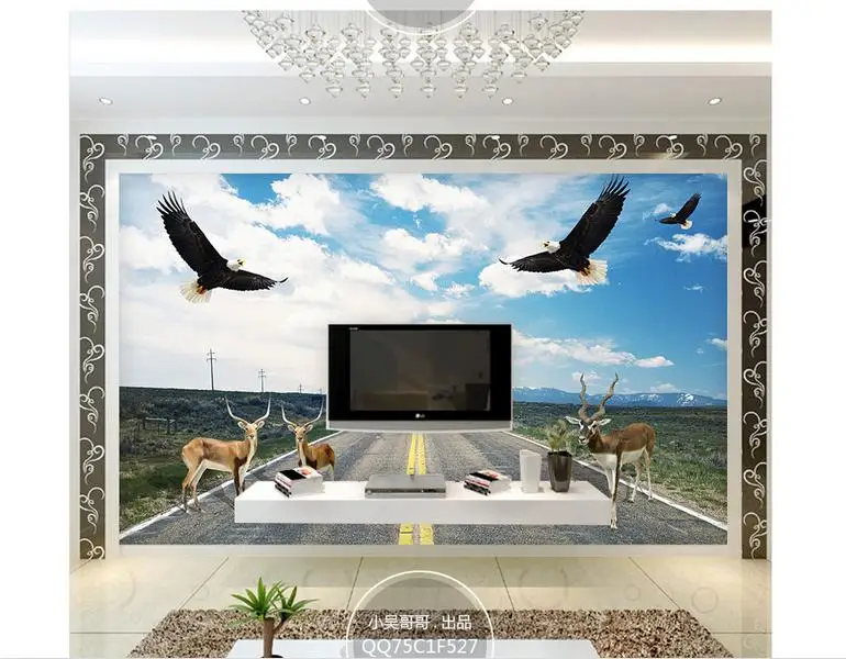 Custom photo wallpaper for walls 3 d wall murals Highway fawn animals mural background decor living room | Обустройство дома