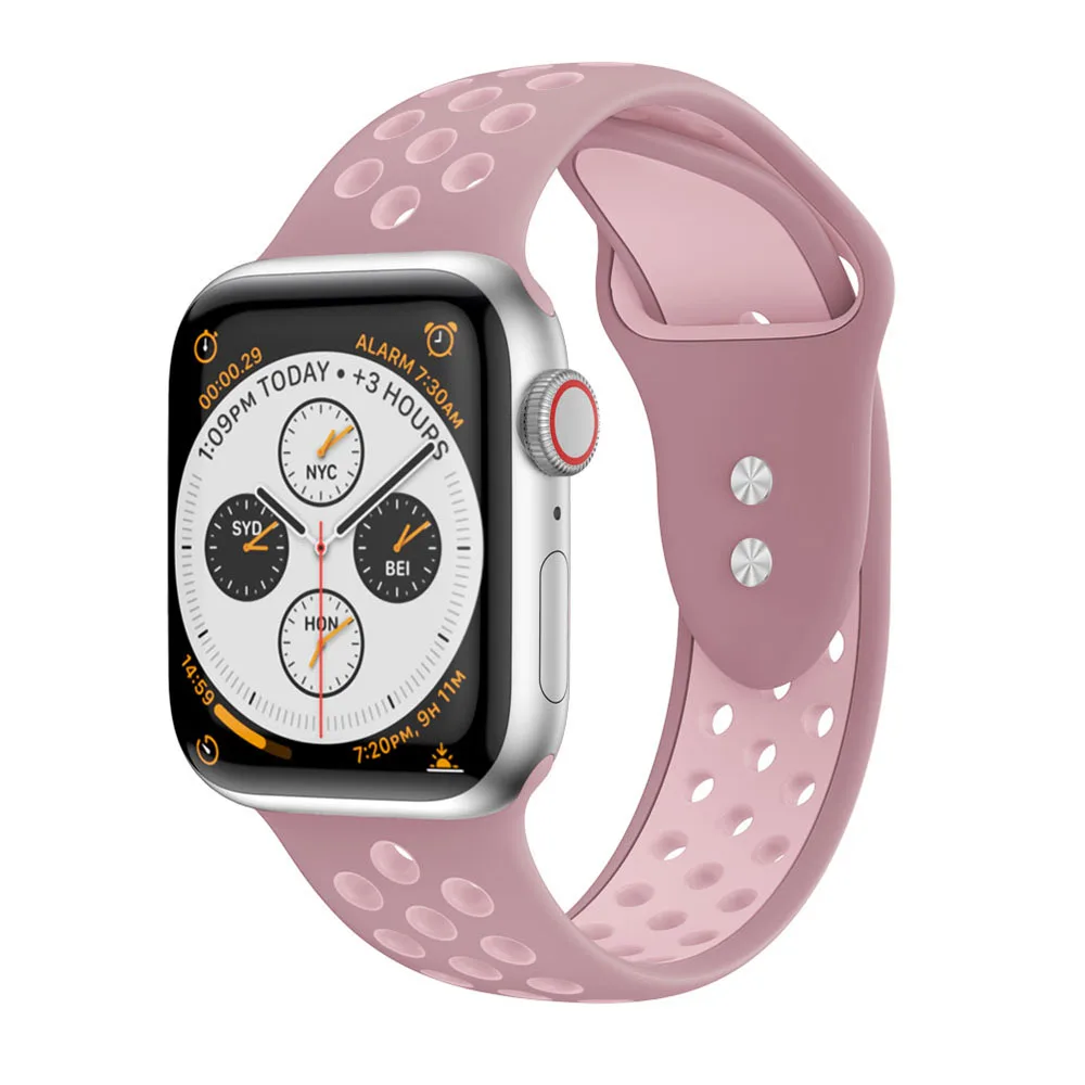 Correa для apple watch серии 1/2/3/5, 42 мм, 38 мм, ремешок для запястья адаптер для наручных часов iwatch, 4 40 мм 44 мм разноцветных резиновых полосок Спорт на открытом воздухе силиконовый