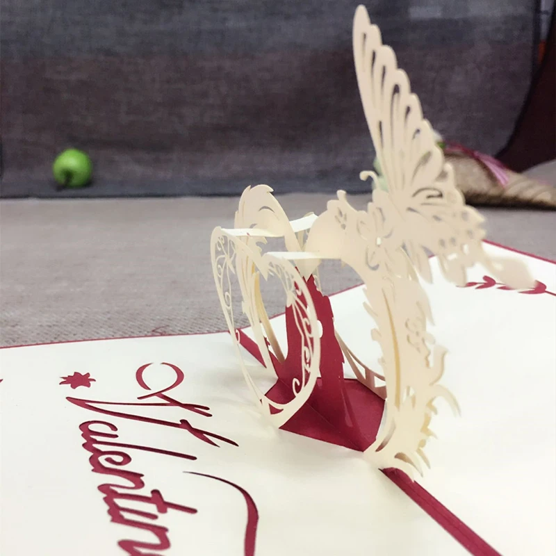 1 шт. образец 3D лазерной резки бумаги резка открытка всплывающая карта Kirigami