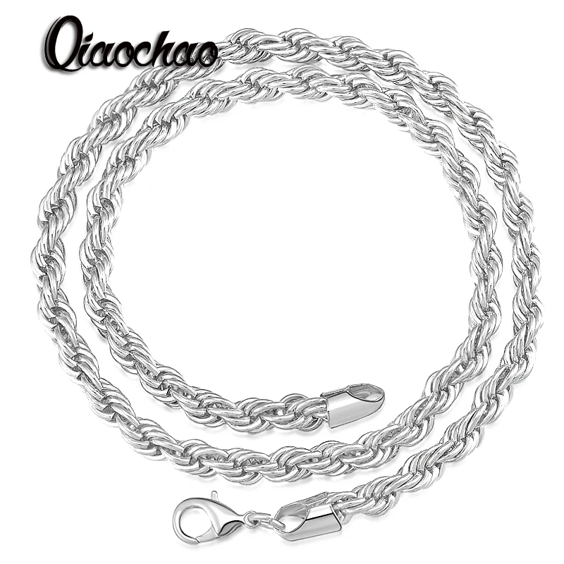 

Qiaochao New Punk Vintage Men Necklace Stainless Steel Cuban Link Chain Gold Silver Color Male Jewelry Gifts for Men