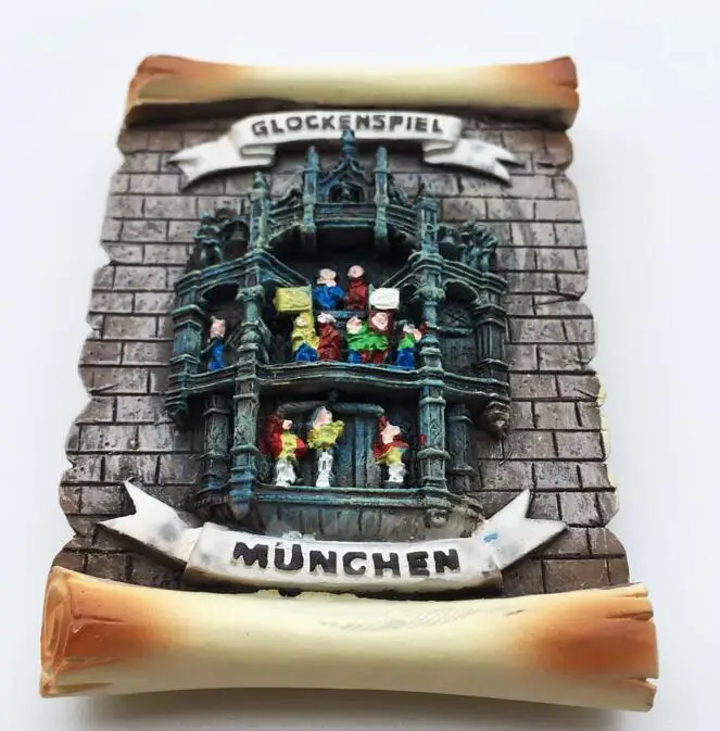 Glockenspiel Munich немецкий туристический сувенир для путешествий 3D резиновый магнит на
