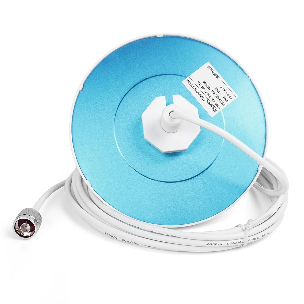 5dBi 800-2500MHz Indoor antenna 2G 3G 4G Ceiling internal Antenna with N Male Connector 10m Cable for 3G Signal Booster Repeater