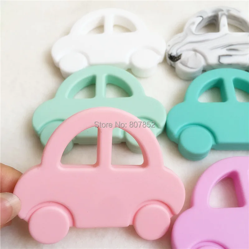 Chenkai 20PCS BPA Free Safe Silicone Car Teether DIY Baby Pacifier Dummy Teething Chewable Pendant Nursing Toy Accessories