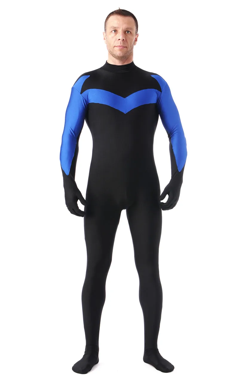 Аниме Comics Young Justice Nightwing костюм для косплея из лайкры и спандекса Zentai взрослых