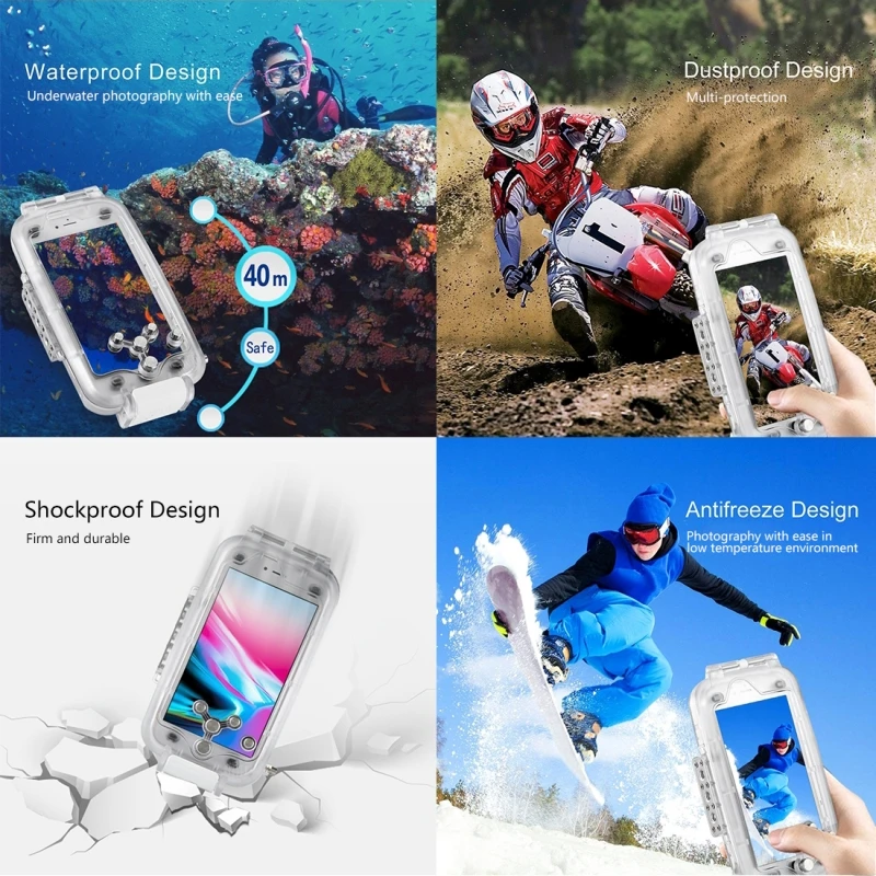 Для iPhone 7 Plus чехол 40 м/130 футов корпус для подводной камеры для фотосъемки водонепроницаемый чехол для дайвинга чехол для Apple iPhone 8 plus