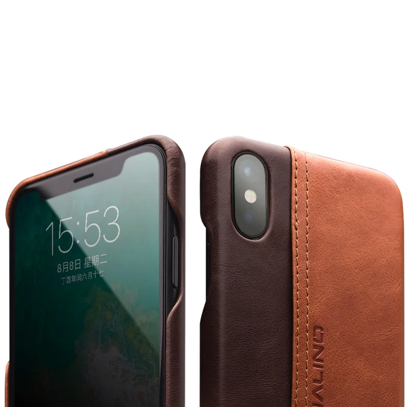 Чехол для телефона QIALINO из натуральной кожи iPhone X модный роскошный Ультратонкий