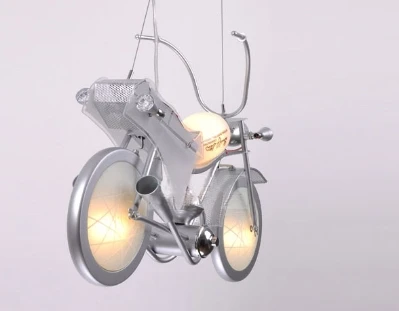 Алюминиевый мотоцикл Форма стекло мультфильм люстра E14 Светодиодная лампа