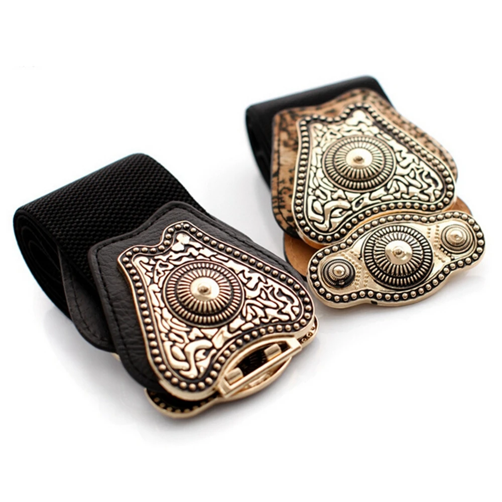 Модный женский широкий корсет винтажный пояс с пряжкой эластичный для дам