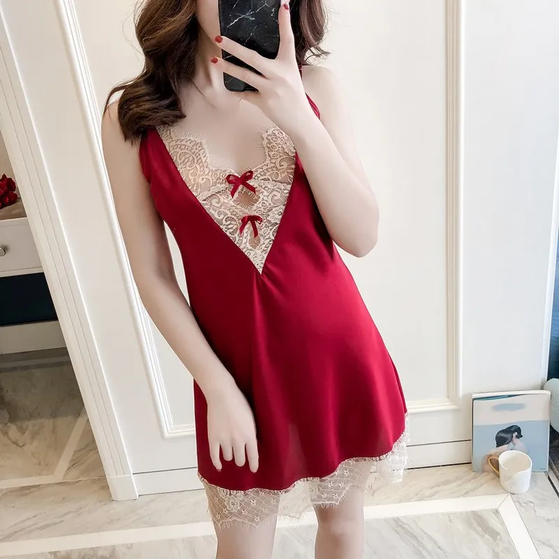 Женский кружевной халат на бретельках черный с v образным вырезом 4 вида цветов