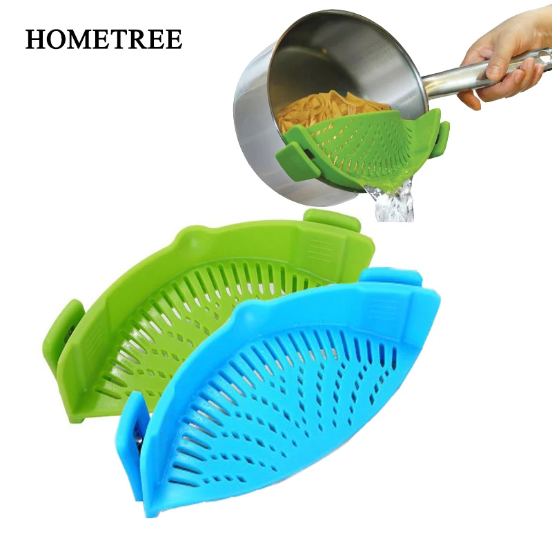 

HOMETREE 1Pc New Silicone Pot Edge Circulator Drain Bowl Funnel Strainer Kitchen Rice Washing Colander Kitchen Accessories H738