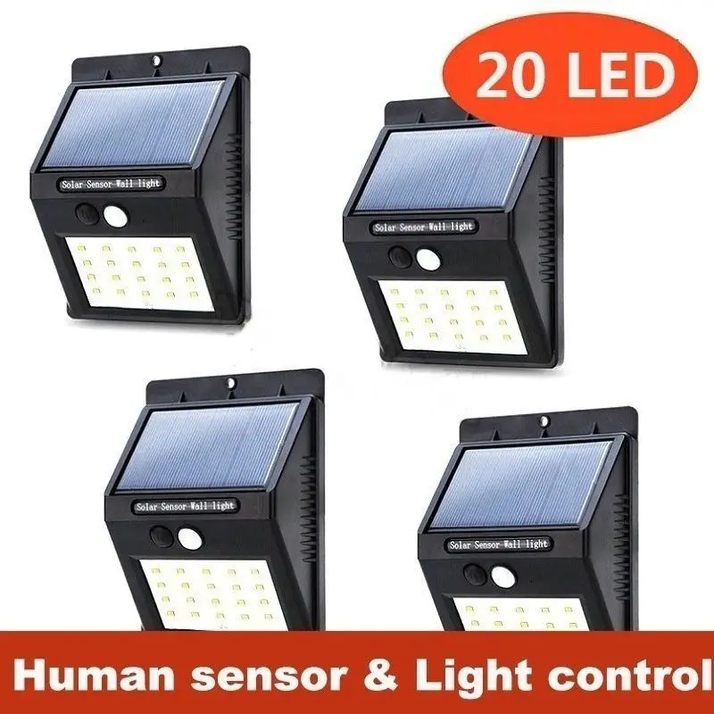 Rechargeable Solar Light 25LED 30 LED Waterproof PIR Motion Sensor Security Wall Light Outdoor Emergency Solar Wall Lamp