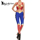 Женский костюм для косплея You Are My Secret, летний короткий топ с супергероями, комплект из 2 леггинсов