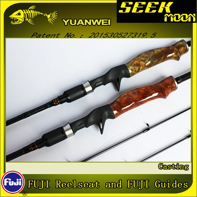YUANWEI 1.98m 2.1m Spinning Fishing Rod Casting Rod 2Sec ML/M/MH Wood Root Hand Carbon Lure Rod Stick Vara De Pesca Olta B184 enlarge