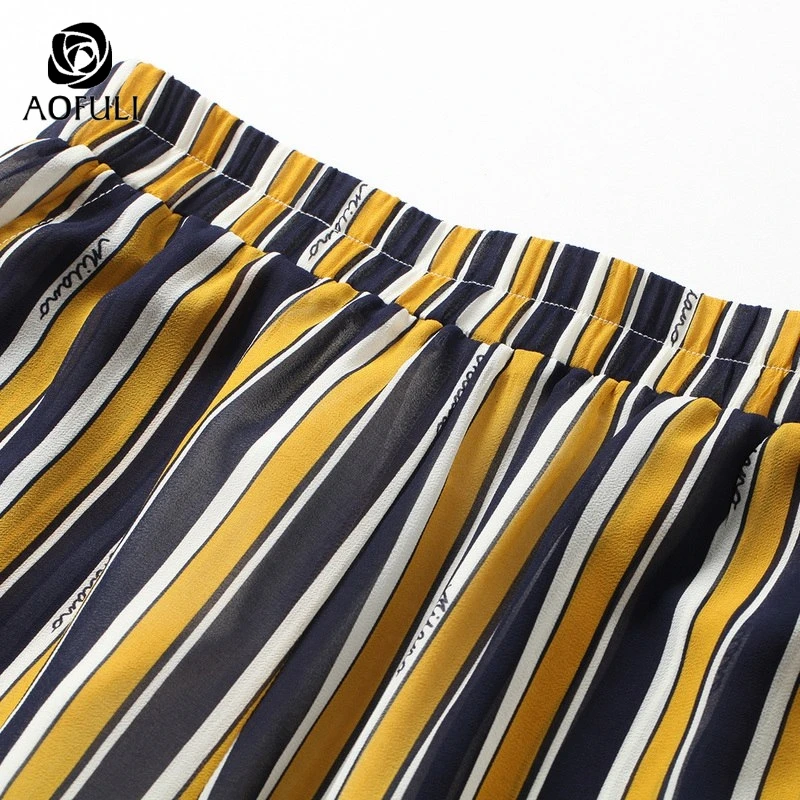 L ~ XXXL 4XL 5XL большой размер комплект из 2 предметов Женский Летний полосатый топ с