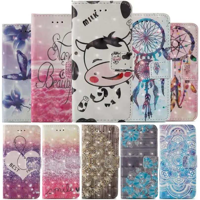 Для samsung Galaxy S10E S10 S9 S8 плюс S7 S6 край S5 j3 j5 j7 A3 из искусственной кожи Книга Флип Бумажник Чехол коровы колокол D03Z