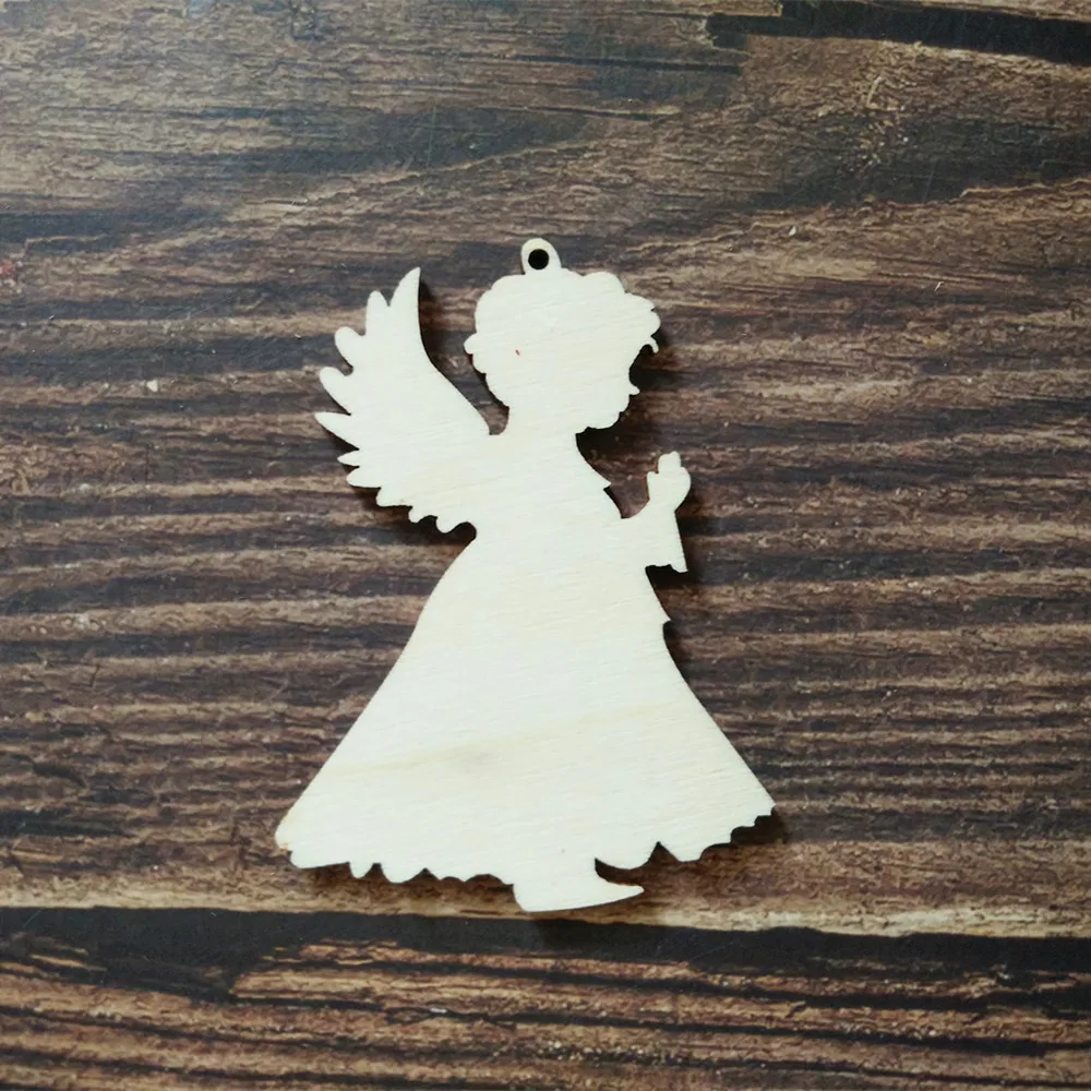 10 шт./лот лазерная резка деревянный пустой Ангел девушка форма дерево Свадьба
