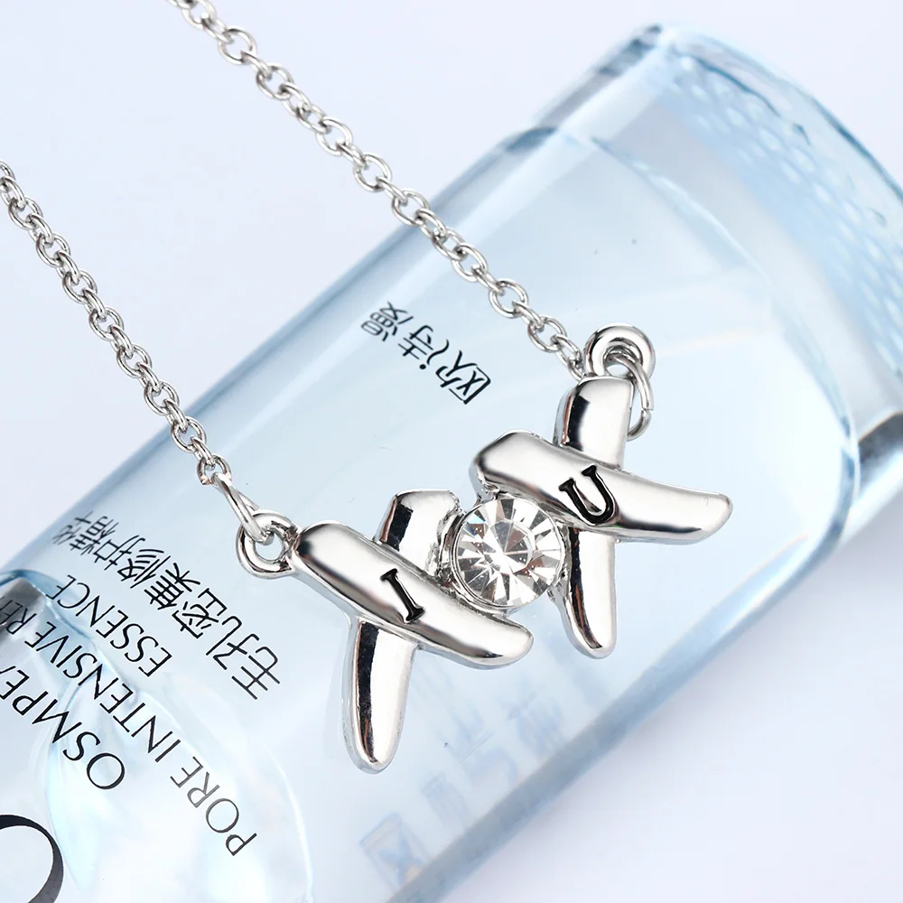 Unique Design Crystal X O Pendant Necklaces Women Fashion Letter I U Jewelry For | Украшения и аксессуары