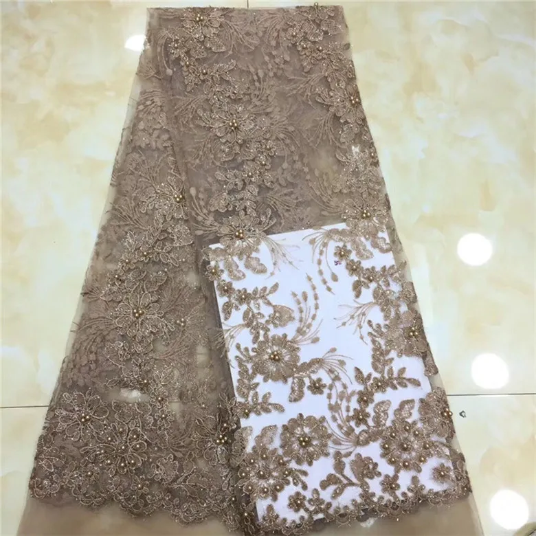 Блестящие пайетки Французский кружевной ткани с бисером 3D цветы Африканский