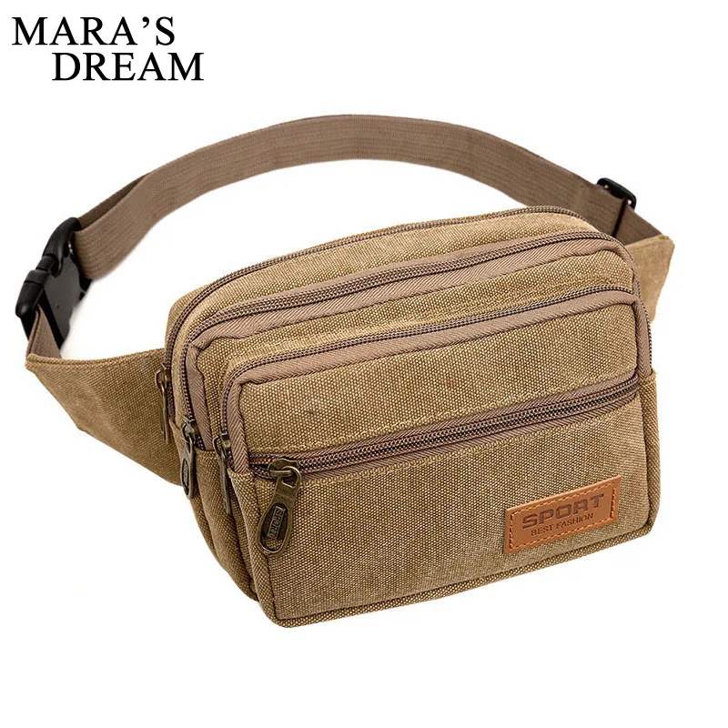Mara's Dream High Quality Canvas Men Waist Pack Bags Casual Women Belt Bum Hip Purse Pouch Fanny Travel Mobile Phone Bag | Багаж и