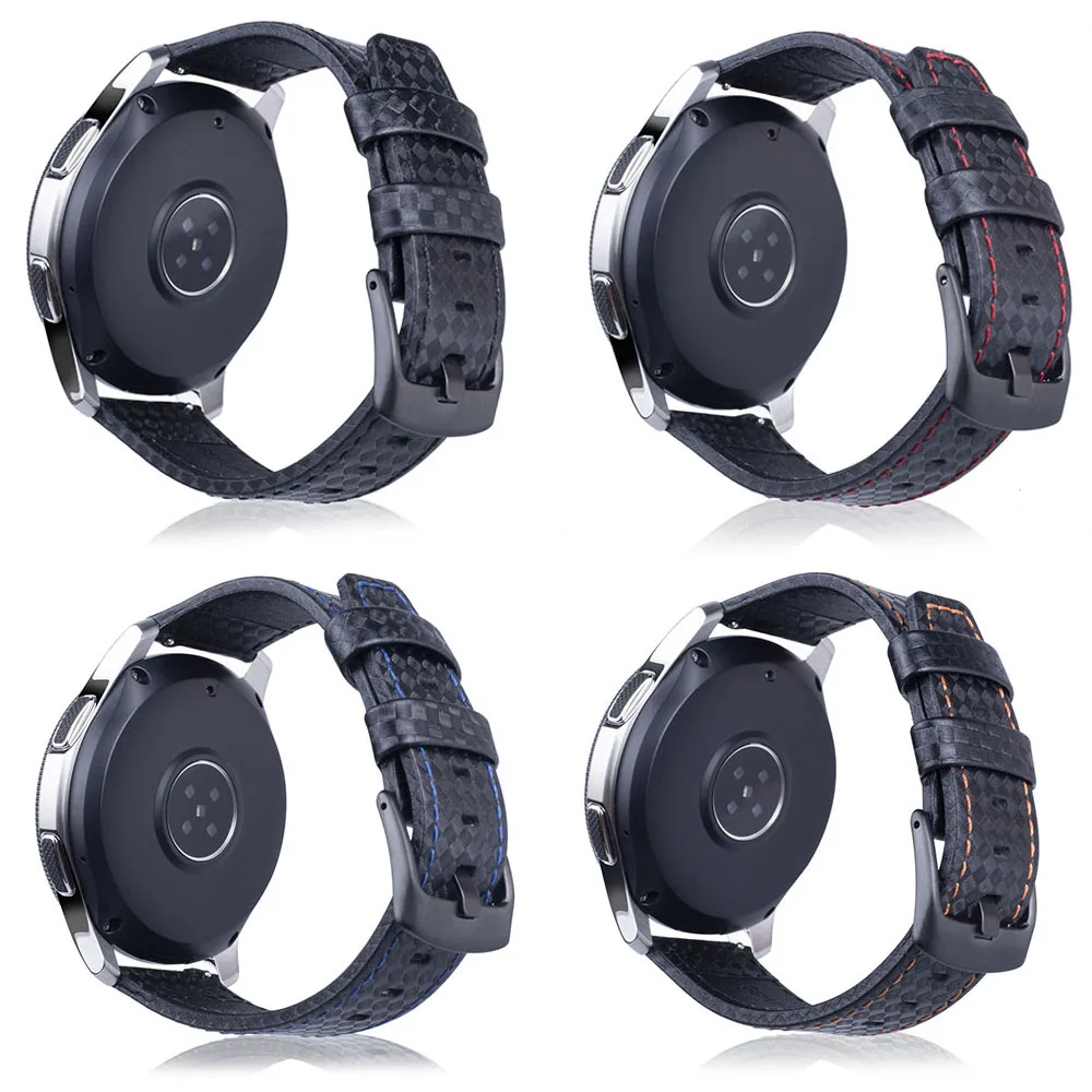 

22mm Carbon Fiber Pattern Leather Strap for Samsung Galaxy Watch 3 45mm 46mm/Gear S3 Band for Huawei Watch3/Pro GT 2 Bracelet