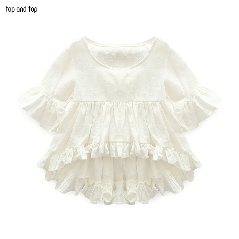 Топ и топ для девочек летние комплекты одежды детей хлопковая белая футболка с
