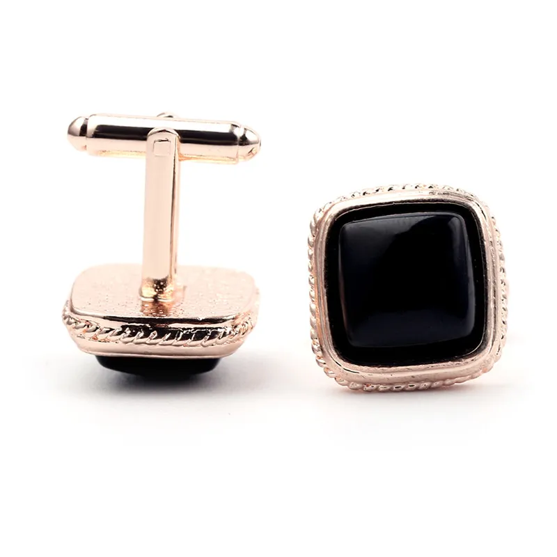 Простые черные хрустальные запонки на пуговицах высшего качества мужские