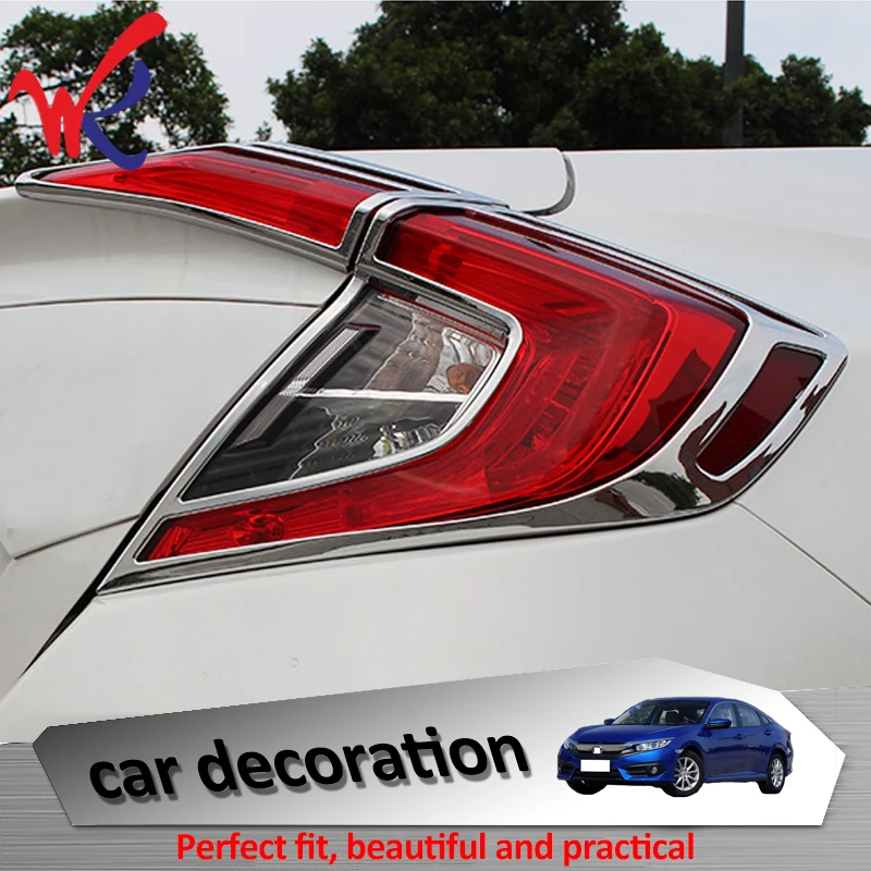 

Loyalty for HONDA Civic 2016 2017 2018 ABS Chrome Rear Tail Light Lamp Cover Trim Decoration Car Styling Accessories