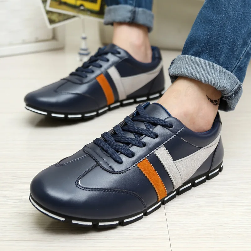 NEW fashion men sneakers flat shoes PU leather Casual breathable male size 39-44 | Спорт и развлечения